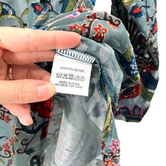 ADORE burnt crushed velvet floral tunic top Size M boho artsy - Picture 8 of 8